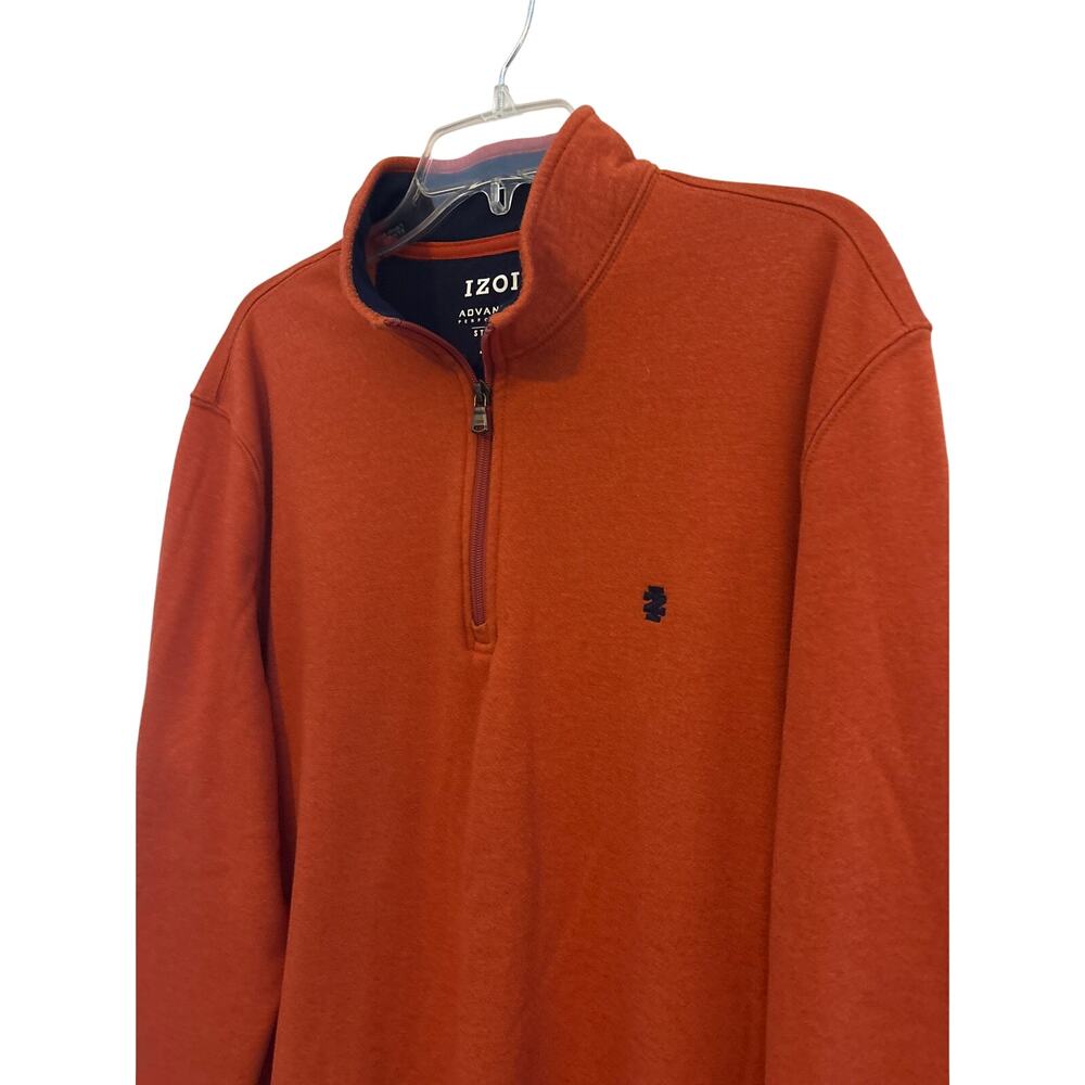 IZOD Advantage Performance Burnt Orange Stretch Men's Quarter Zip XL